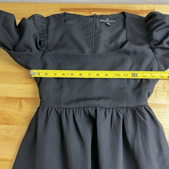 Pomander Place Dress Size XS Black Fit Flare Andie Long Sleeve Preppy Tuckernuck - Picture 8 of 10
